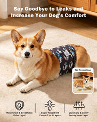CuteBone Dog Belly Bands for Male Dogs Wraps Washable Doggie Diapers - Color Cruisers / M(14"-17") - image 2