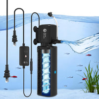 AquaMiracle 130GPH U -V Aquarium Filter with Timer for 10-30 Gal Fish - SV800 for 20-70 Gal Tank