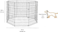 Amazon Basics Foldable Octagonal Metal Exercise Dog Playpen - Indoor/Outdoor, No Door, Extra Large (8 Panels, 24 x 48), Easy to assemble, store, and customize, 48" - X-Large, Black