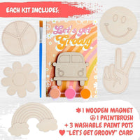 BOIKOKY 12-pack rainbow painting party favor kits with wooden rainbow magnets - view 14