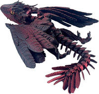 Feathered Wyvern Dragon, 3D Printed Dragon - Black Red