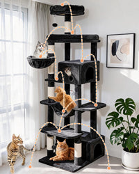 Taoqimiao 32.2in Cat Tree with Toy - Smoky Gray / 79 inch - image 2