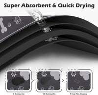 Dog Cat Food Mat, Rapid Absorbent Pet Feeding Mat - 29"L x 17"W / Square Dark Grey - image 2