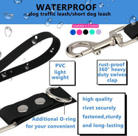 Short Dog Leash - 9 Inch Dogs Lead Grab Tab Heavy Duty Waterproof PVC Dog Training Traffic Leashes - 9'' / Pink - image 3