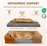 Comfort Expression Waterproof Orthopedic Dog Bed for Extra Large Dogs – Essentials for Dogs - 42.0"L x 30.0"W x 8.5"Th / Orange - image 2