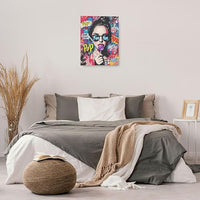 Fashion Women Wall Art Glam Modern Artwork for Girls Banksy Street Graffiti Pop Art Canvas Pictures Painting Print Framed Decorations Gifts for Bedroom Living Room Office 16"x20"