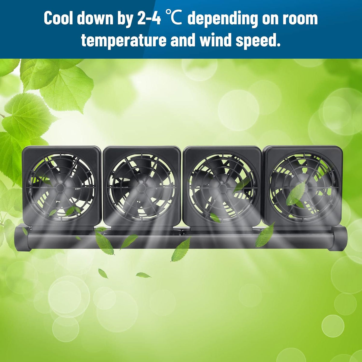 Aquarium Fan 2 3 4 Heads, Aquarium Chillers Cooling Fan Adjustable Fish Tank Cooling Fan with 2 - 4 head - image 4