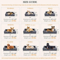 Comfort Expression Waterproof Large Dog Beds Orthopedic Foam Dog Beds Sofa Comfy Pet Bed with Washable Removable Cover & Non-Slip Bottom(Large,Dark Grey)