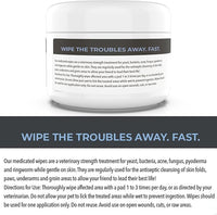 Smiling Paws Pets - Antibacterial & Antifungal Wipes for Dogs & Cats (with Chlorhexidine & Ketoconazole)