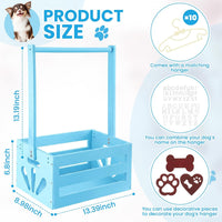 Wooden Dog Closet, Pet Wardrobe with Hanging Rod for Small Dog - Blue - image 2