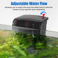 AQQA Aquarium Filter 5-20 Gallon Fish Tank Filters with Bio-Wheel Power, Hang On Back Aquarium Filter, Adjustable Flow Hob Filter, Quiet Efficient and Silent Operation (5W 80GPH)