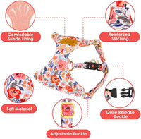 SlowTon No Pull Dog Harness with Leash for Small Medium Dogs - XX-Small(2.2-6lb) / Flower - image 4