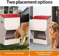 Automatic Dog Feeder Large Breed, 50 LB Capacity Outdoor Pet Food Dispenser, Powder-Coated Steel Gravity Dog Food Feeder with Clear Door, Wall Mountable, Weatherproof Self Feeders