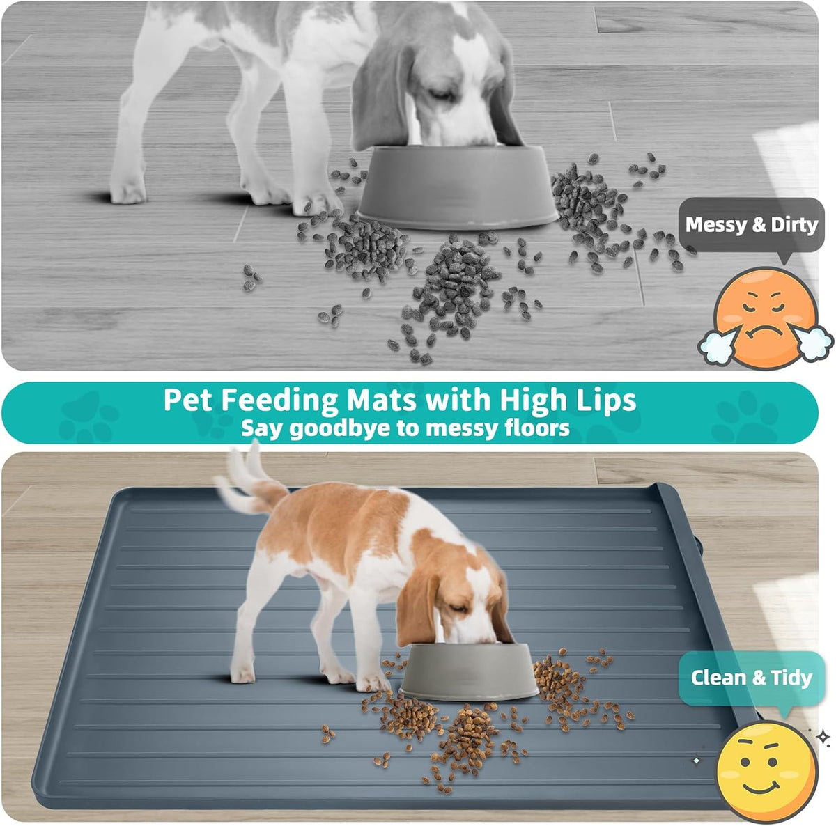 Dog Mat for Food and Water - Dark Grey / 39.4"L x 27"W - image 3