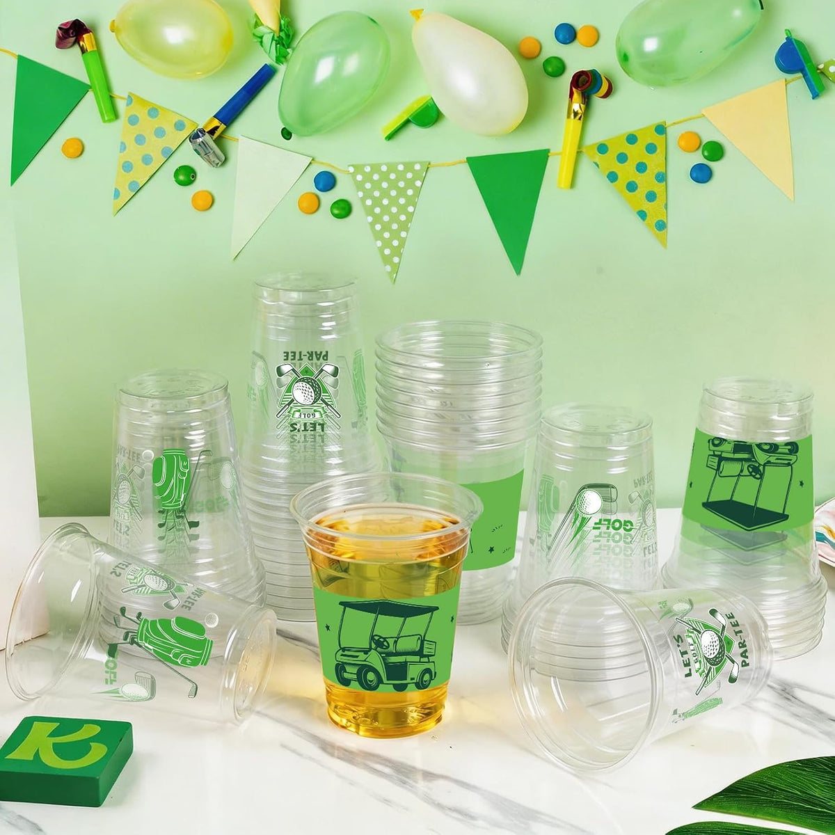 Race Car 2 Fast 2 Furious Birthday Party Decorations Cups for Boys - Green Golf Cup / 50 - image 3