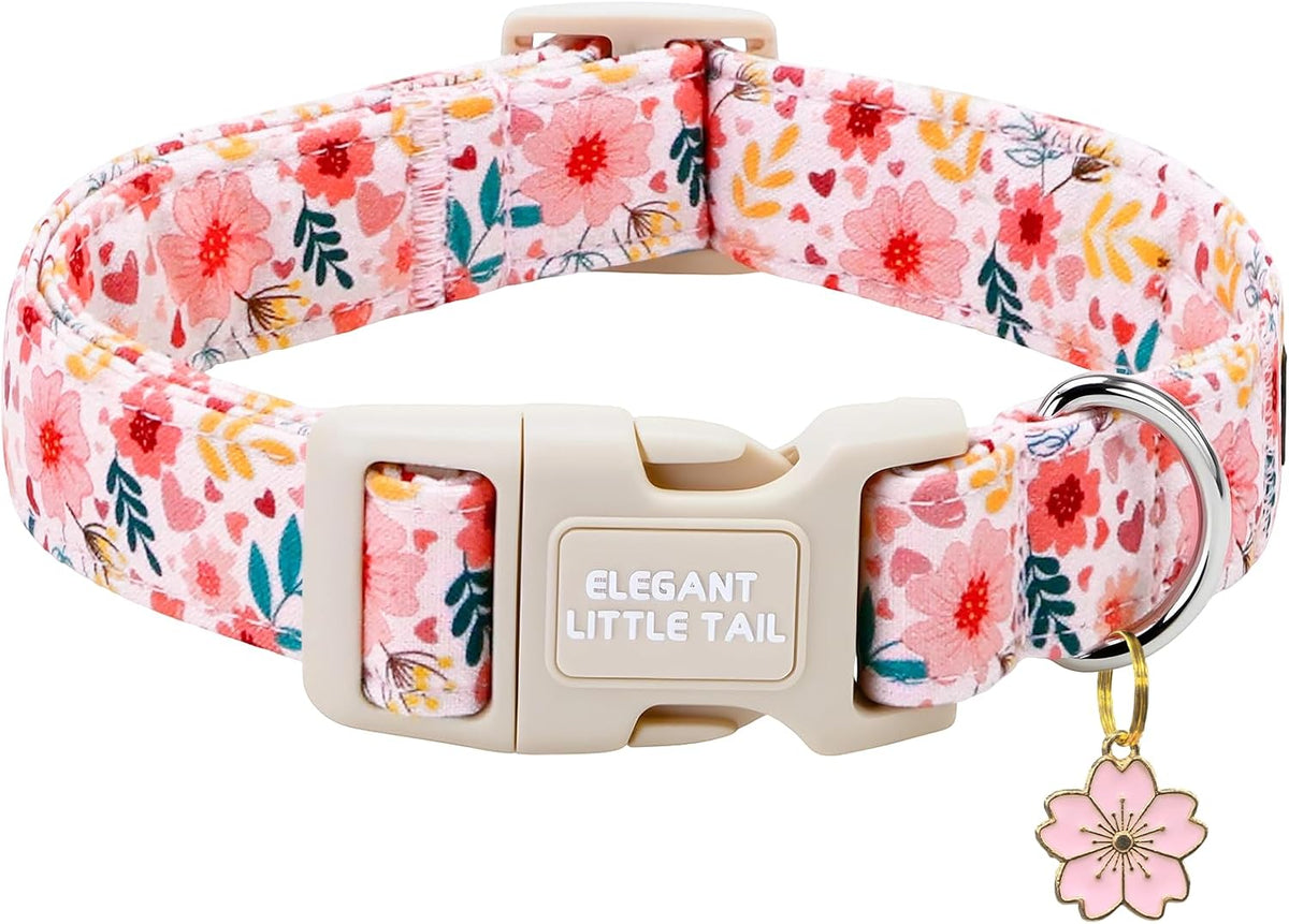 Elegant little tail Fall Dog Collar - P-Floral Heart / Medium (Pack of 1)