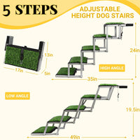 Foldable Dog Stairs for Car - Grass 5 Steps - image 2