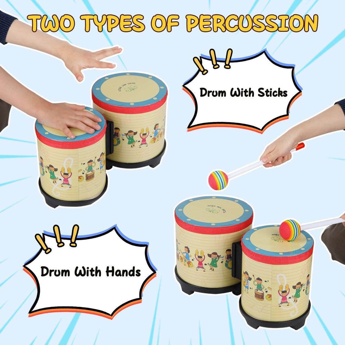 Musfunny Floor Tom Drum for Kids – Fun for Kids & Family - 5"-6" - image 3