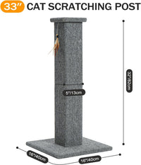 Made4Pets 32 inch carpet cat scratching post with feather toy - view 2