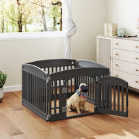 DUMOS Plastic Dog Playpen - Black / 4 Panel / 24IN - image 2