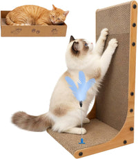 Cat Scratching Post, 3-in1 Cat Scratcher for Indoor Cats - 1pk 22in L-Shape Cat Scratcher with Box