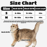 Cat Harness and Leash Set, Escape Proof Adjustable Cat Harness - Star-Moon / Medium - image 3