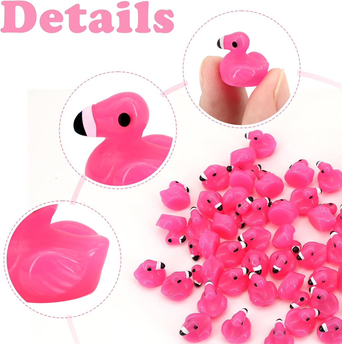 60Pcs Mini Resin Butterflies - 50pcs Mini Flamingos - image 4