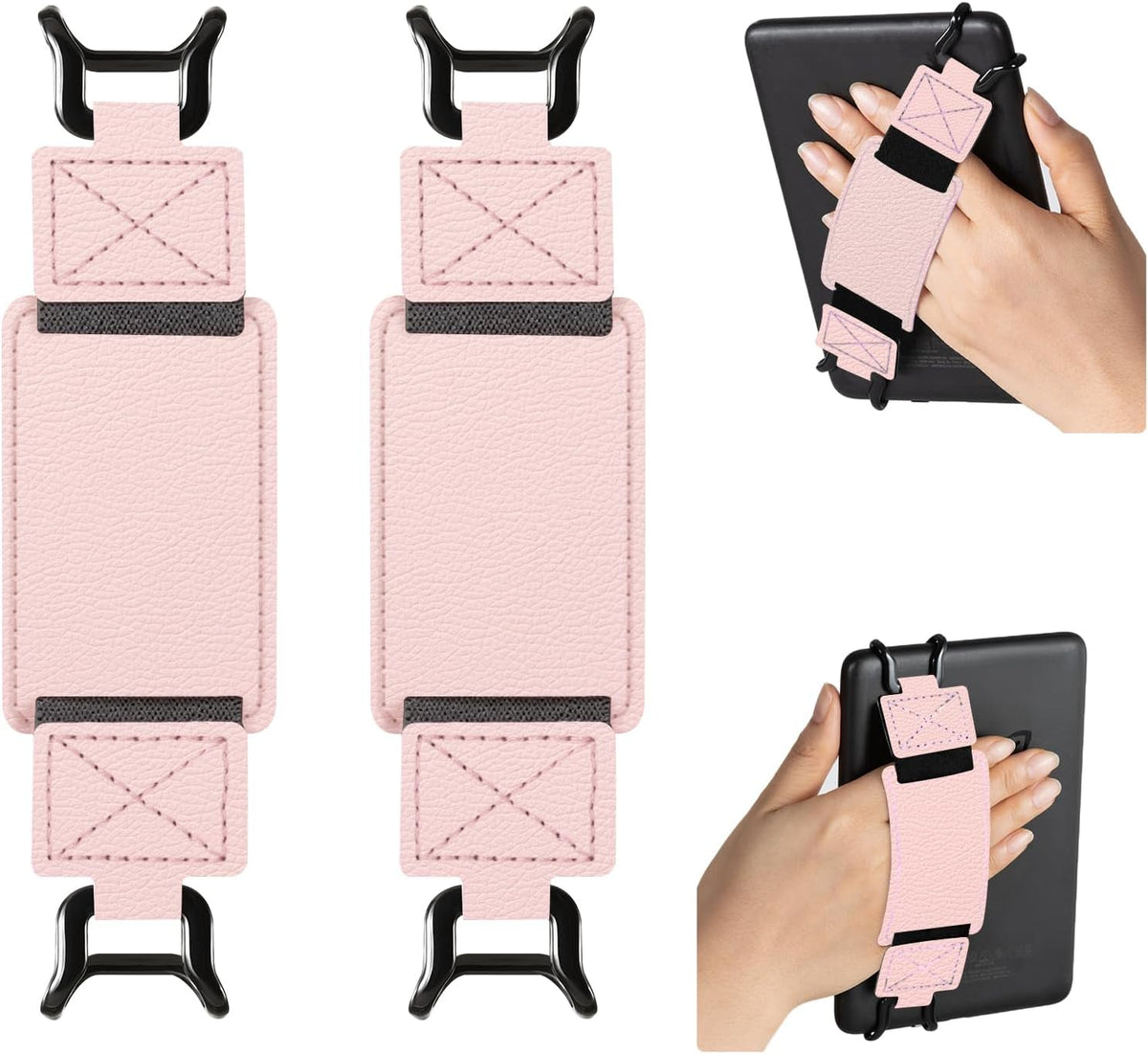 CoBak 2 Pack Secure Hand Strap for Ebook Reader - Pebbled Pink-2 Pack / 6-7.5"