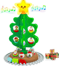 Handwell my first Christmas tree for toddlers with roly poly toys, trains and tracks