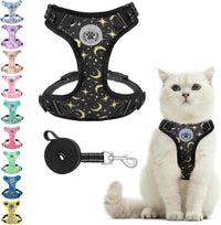 Cat Harness and Leash Set, Escape Proof and Adjustable - Black / S (Chest: 11 - 16")