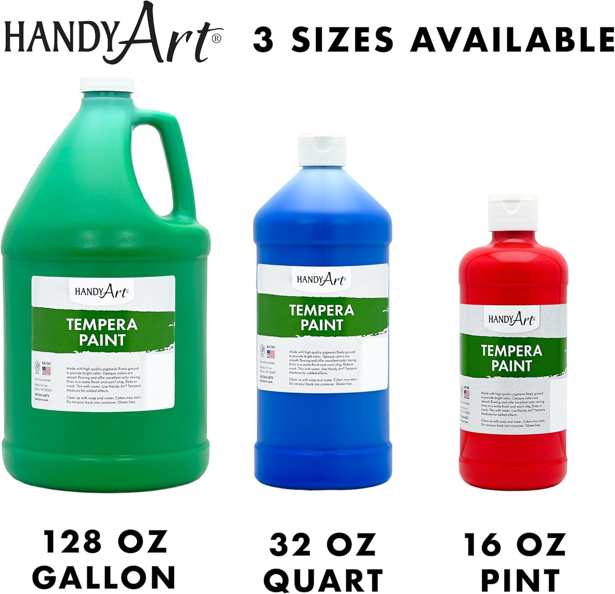 Handy Art metallic gold tempera paint in a 16 oz pint squeeze bottle with flip cap - view 9