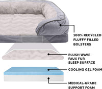 FurHaven Cooling Gel Dog Bed for Large Dogs - Jumbo Plus / Dino Toy + Granite Gray - image 3