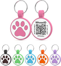 Personalized Dog Tag, Laser Engraving QR Code - Small Breeds - 1" / Rose
