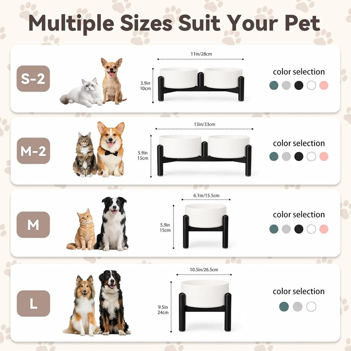 Raised Ceramic Dog Bowl Set with Stand - Green / 2 Bowls - 7.5 Cups Each - image 4
