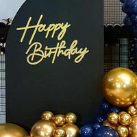 Happy Birthday Sign for Backdrop - Felt / Glitter Gold