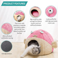 Cat Beds for Indoor Cats-Cat Bed Cave - L 16.5'' / Pink - image 3