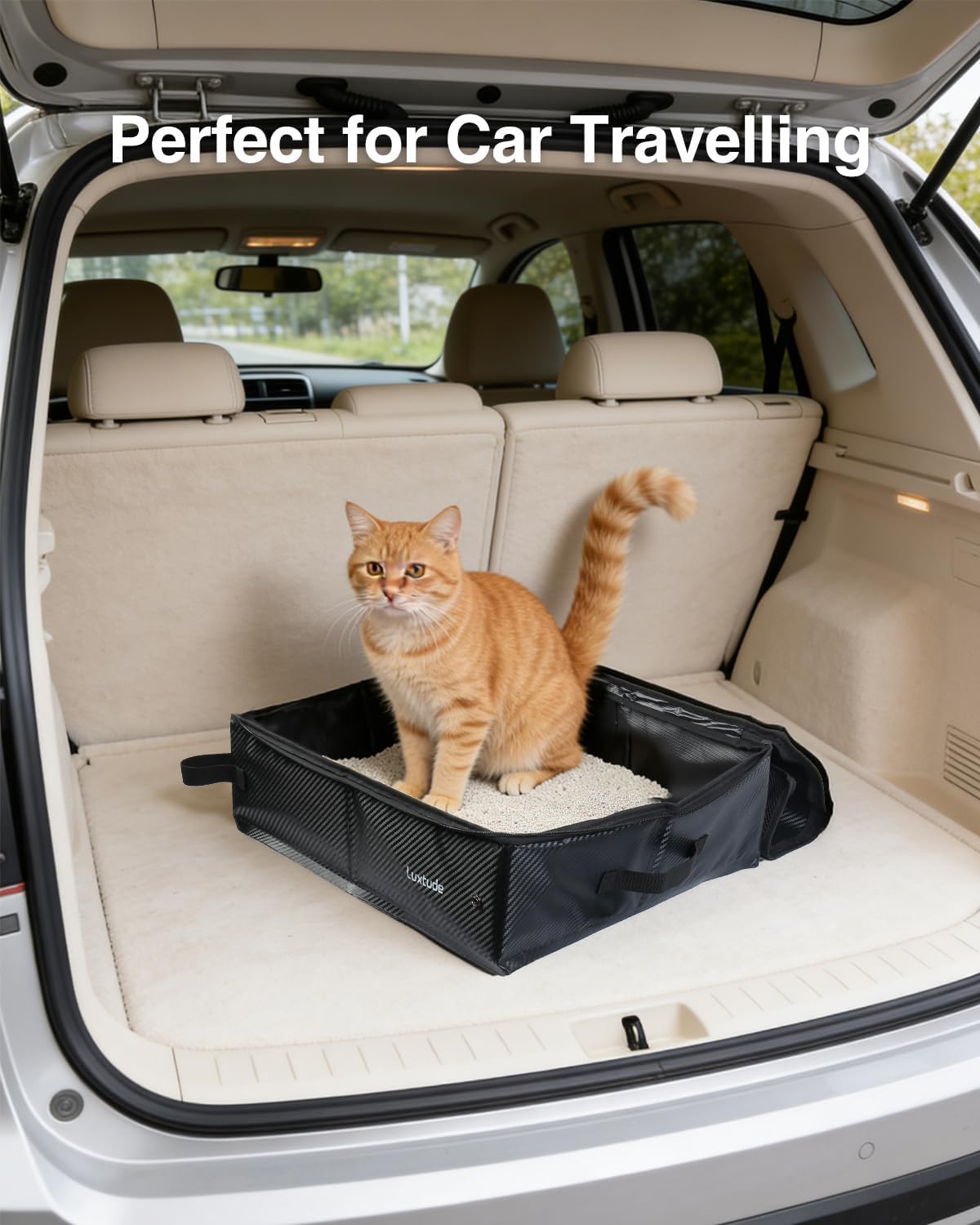 Luxtude Travel Litter Box for Cats, Portable and Easy to Clean – Daily Care for Cats - Black / Medium - image 2