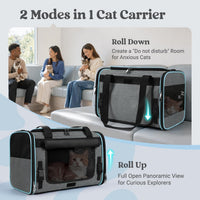 rabbitgoo soft cat carrier with rollable privacy flap and mesh windows - view 2
