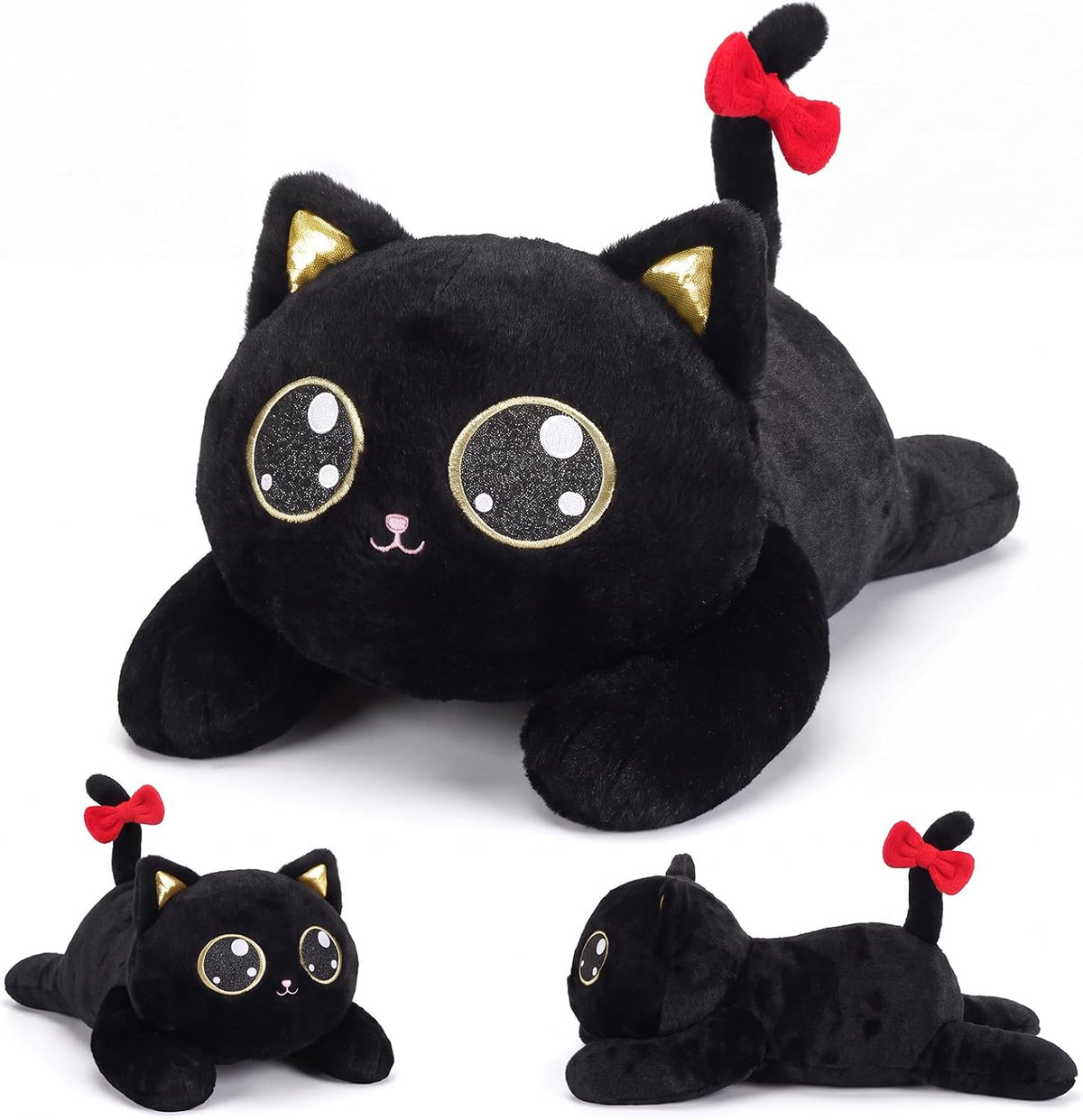 meowtastic Dog Weighted Stuffed Animals, Plush Pillow for Kids – Fun for Kids & Family - Black Cat / Medium / Cat