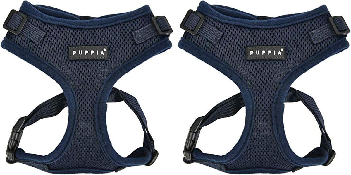 Authentic Puppia RiteFit Harness with Adjustable Neck - Navy / Small (Pack of 2)