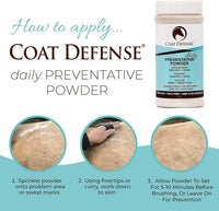 COAT DEFENSE Daily Grooming Powder for Horses | Dry Shampoo with Natural Ingredients | 64 oz Formula for Fresh, Healthy-Looking Coat
