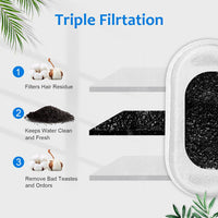 Cat Fountain Filters, 16 Pack Cat Water Fountain Filter for 67oz/2L Cat Water Fountain Stainless - 8 Filters+ 8 Sponges - image 3