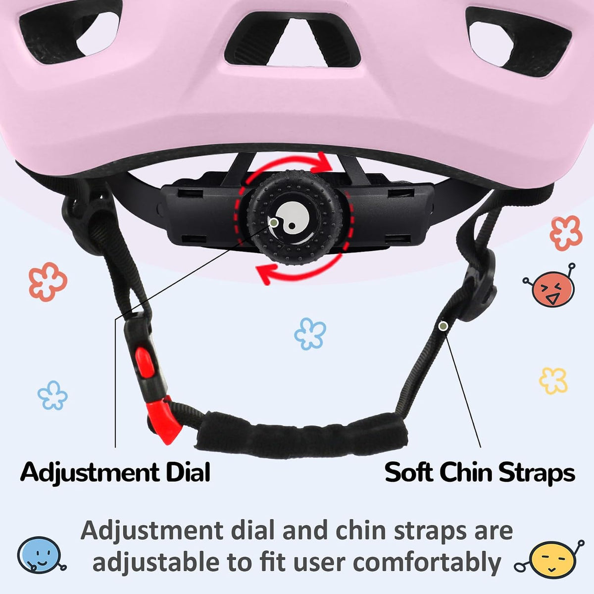 OUWOER toddler and kids bike helmet with vents and adjustable dial - view 12