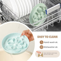 Melamine Cat Slow Feeder Bowl Set - White / 1 PACK - with Stand - image 4