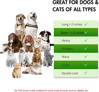 Dog Self Cleaning Slicker Brush for Shedding, Ideal for Short Long Haired Dogs, Including Cat. Removes Loose Fur, Undercoat, Mats, Tangled Hair. Suit for Large Medium Small Animal, Green