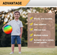 Four Square Balls, 8.5 Inch Playground Ball for Kids Outdoor Dodgeball Kickball Handball Game - Blue (1 ball), Red (1 ball), Rainbow (2 balls) - image 3
