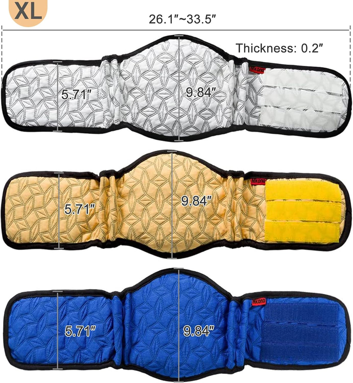 Mkono Belly Bands for Male Dogs - Blue,White,Yellow / X- Large - image 2