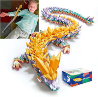 3D Printed Dragon 24 Inch - Gold Rainbow / 24in