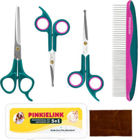 Professional Dog and Cat Grooming Scissors, Pet Grooming Shears - Green 5 in 1
