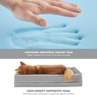 Friends Forever Large Dog Bed Couch - All-Foam Bolster Bed / Ally Grey / Medium (28" x 23" x 6.5") - image 2